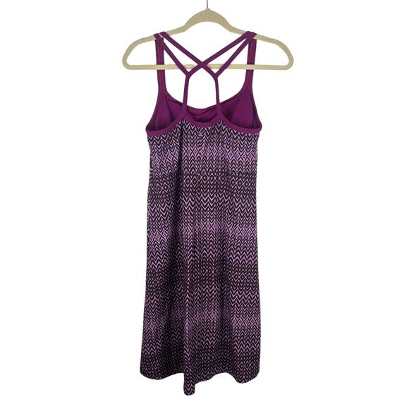 Prana Sol Cora Dress Size S Violet Chevron Print Yoga‎ Athleisure Comfort Beach - Picture 4 of 13